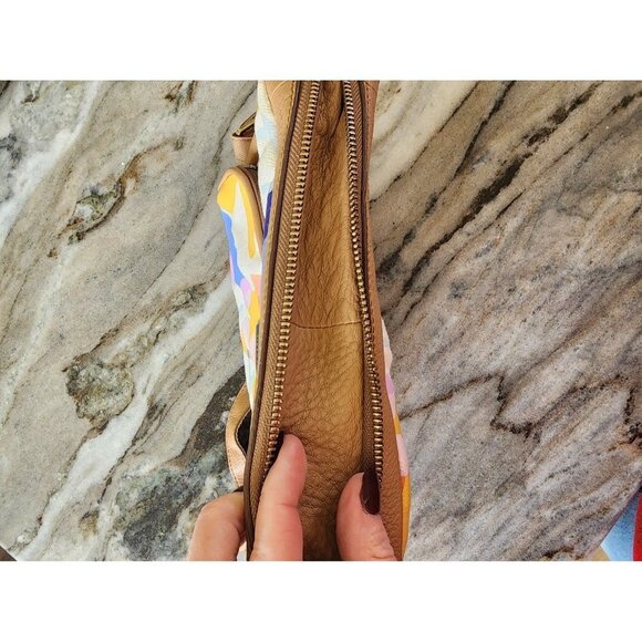 Fossil Preston Floral Canvas and Leather Crossbody‎ Flap Bag Purse Shoulder - Picture 12 of 12